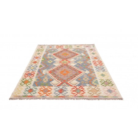 Tappeto Kilim Afghanistan bianco arancione 155x204