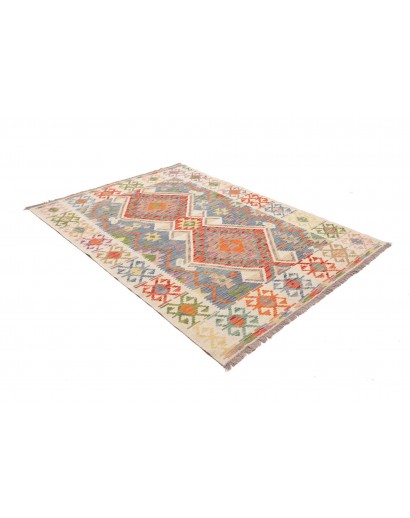 Tappeto Kilim Afghanistan bianco arancione 155x204