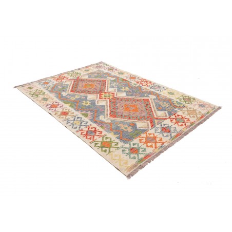 Tappeto Kilim Afghanistan bianco arancione 155x204