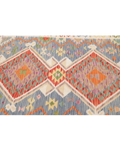 Tappeto Kilim Afghanistan bianco arancione 155x204