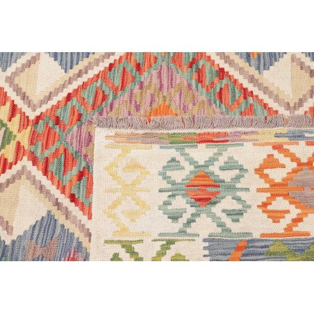 Tappeto Kilim Afghanistan bianco arancione 155x204