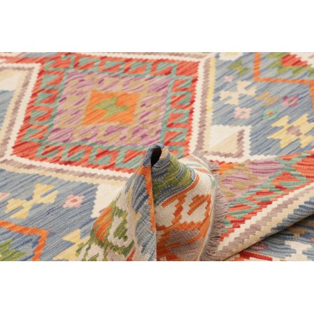 Tappeto Kilim Afghanistan bianco arancione 155x204