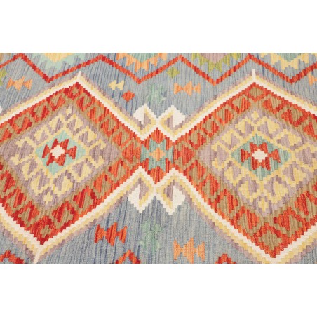 Tappeto Kilim Afghanistan bianco rosso 151x216