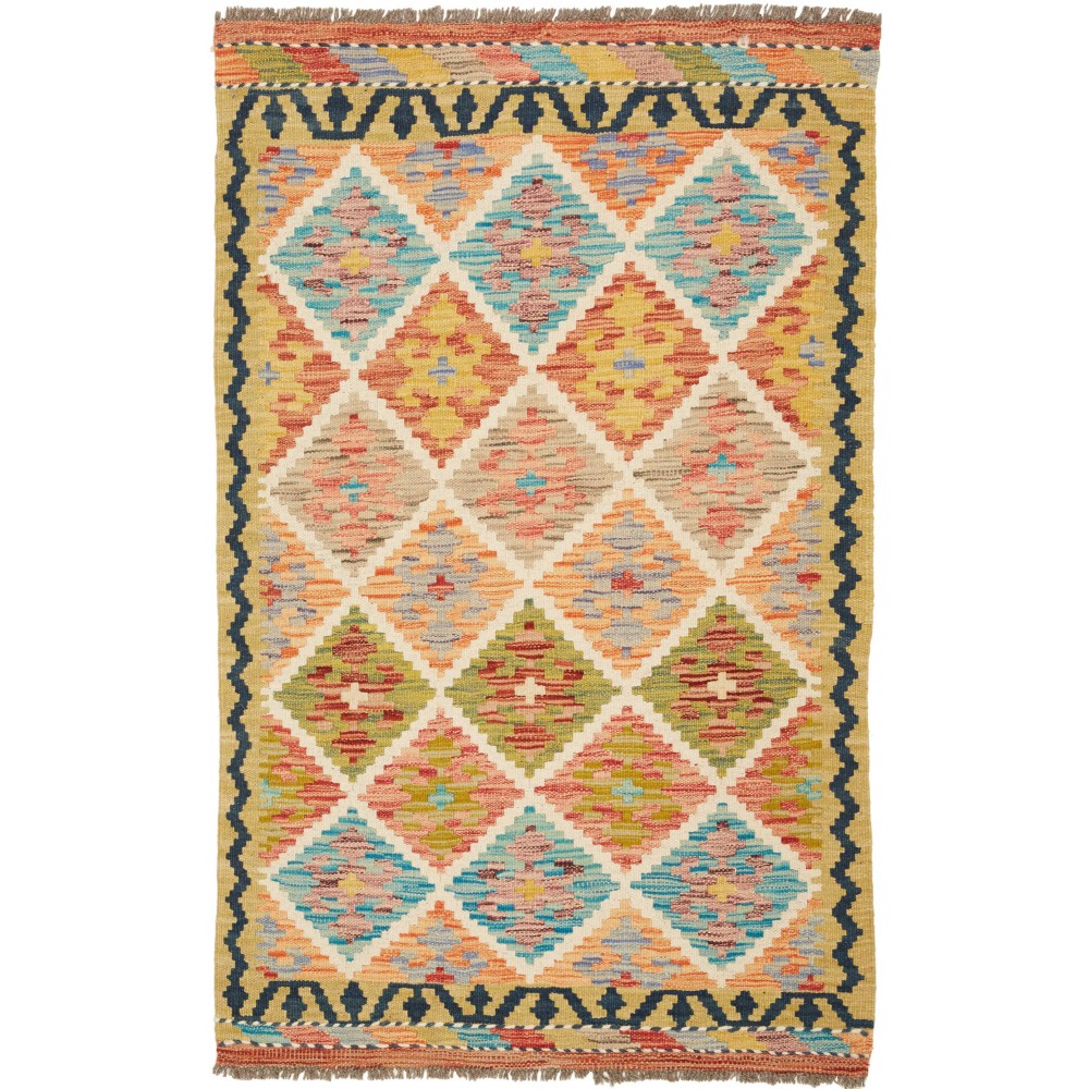 Tappeto Kilim Afghanistan marrone grigio 81x127