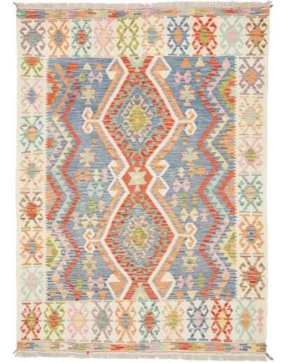 Tappeto Kilim Afghanistan beige azzurro 149x205