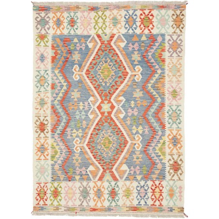 Tappeto Kilim Afghanistan beige azzurro 149x205