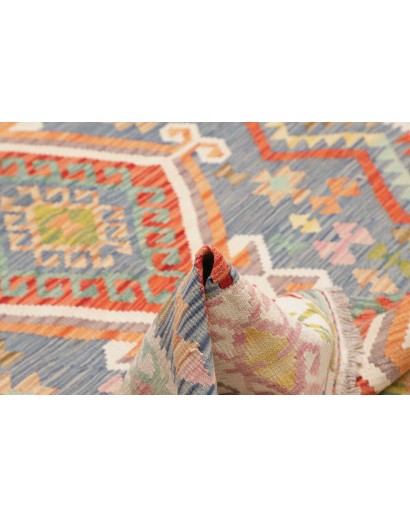Tappeto Kilim Afghanistan beige azzurro 149x205