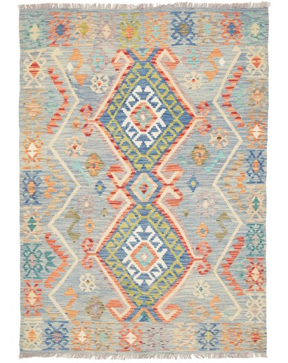 Tappeto Kilim Afghanistan beige grigio 146x206