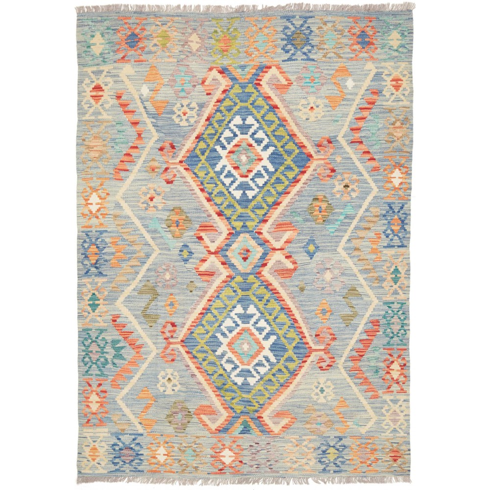 Tappeto Kilim Afghanistan beige grigio 146x206