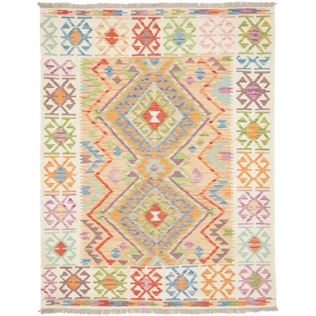 Tappeto Kilim Afghanistan bianco rosso 148x192