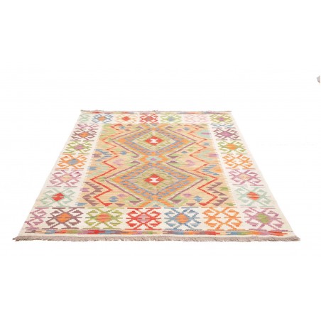 Tappeto Kilim Afghanistan bianco rosso 148x192