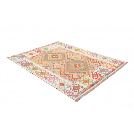 Tappeto Kilim Afghanistan bianco rosso 148x192
