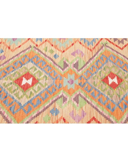 Tappeto Kilim Afghanistan bianco rosso 148x192
