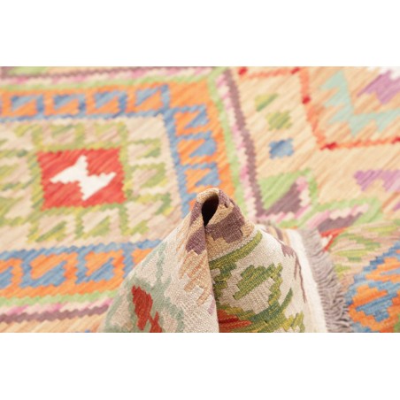 Tappeto Kilim Afghanistan bianco rosso 148x192