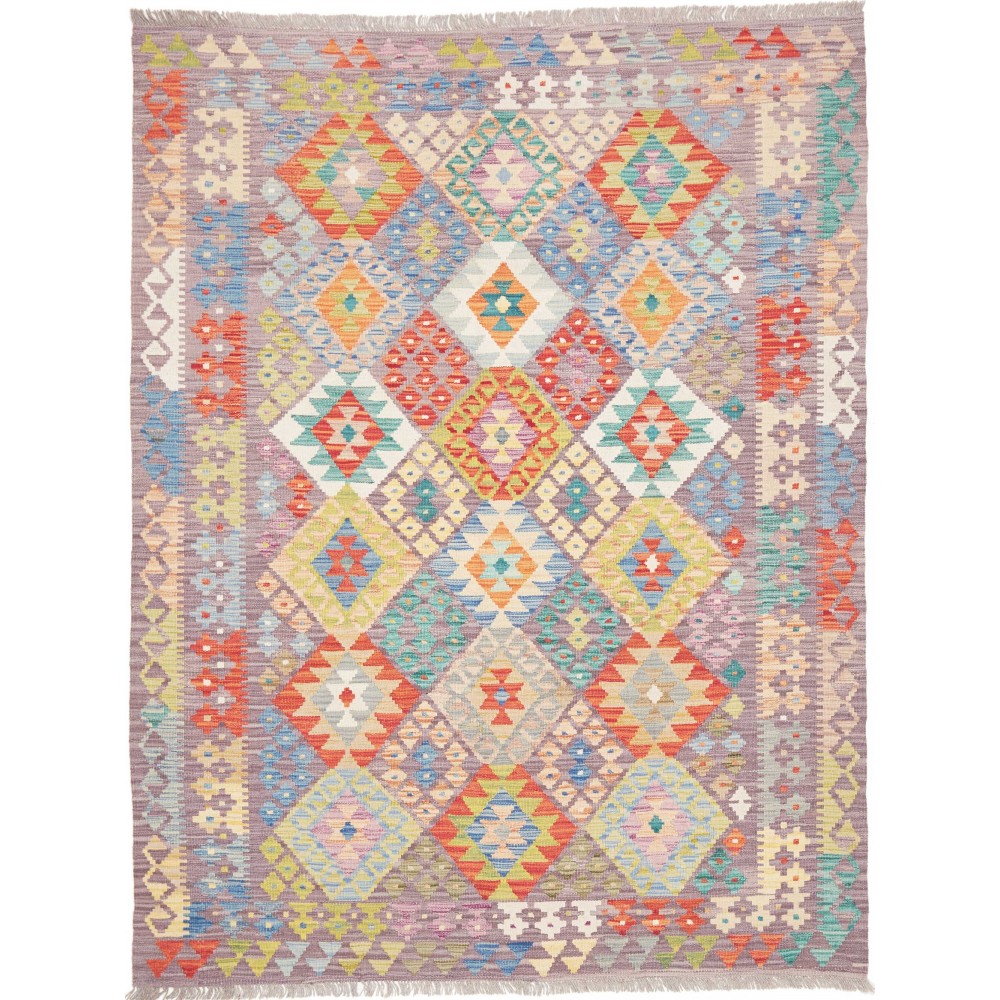 Tappeto Kilim Afghanistan beige arancione 150x194