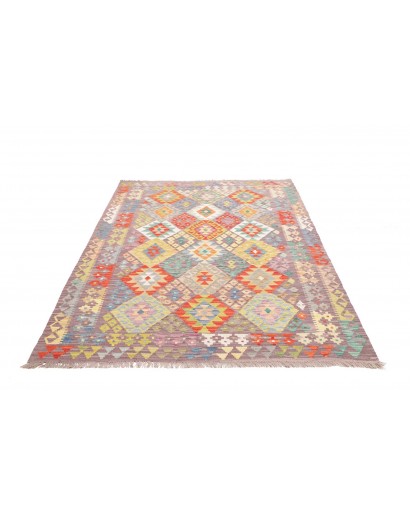 Tappeto Kilim Afghanistan beige arancione 150x194