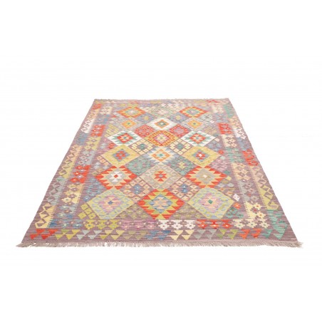 Tappeto Kilim Afghanistan beige arancione 150x194