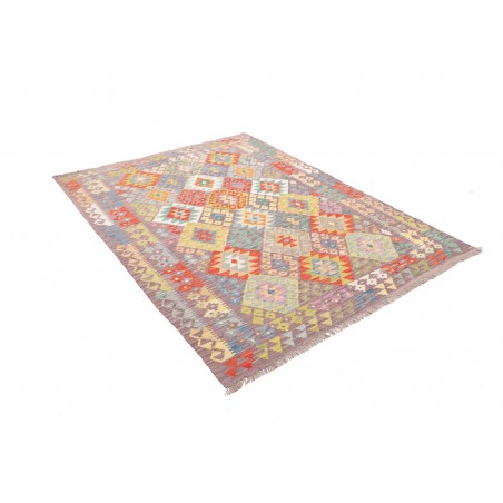 Tappeto Kilim Afghanistan beige arancione 150x194