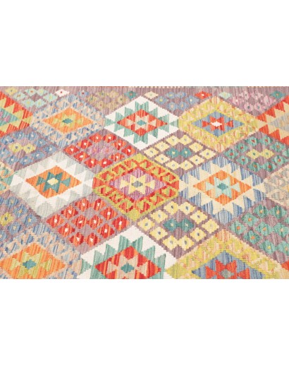 Tappeto Kilim Afghanistan beige arancione 150x194