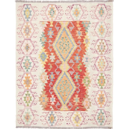 Tappeto Kilim Afghanistan bianco arancione 150x200