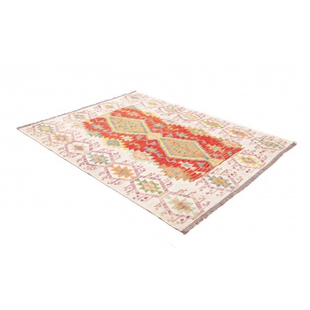 Tappeto Kilim Afghanistan bianco arancione 150x200