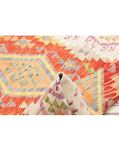 Tappeto Kilim Afghanistan bianco arancione 150x200