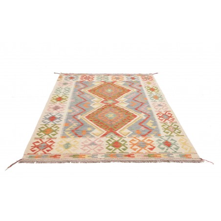 Tappeto Kilim Afghanistan bianco arancione 149x204