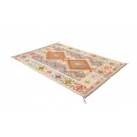 Tappeto Kilim Afghanistan bianco arancione 149x204