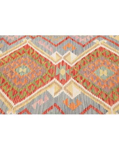 Tappeto Kilim Afghanistan bianco arancione 149x204