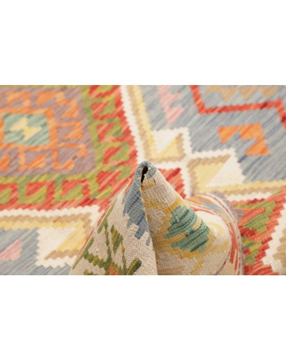 Tappeto Kilim Afghanistan bianco arancione 149x204