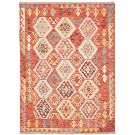 Tappeto Kilim Afghanistan arancione marrone 149x200