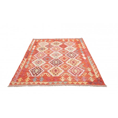 Tappeto Kilim Afghanistan arancione marrone 149x200