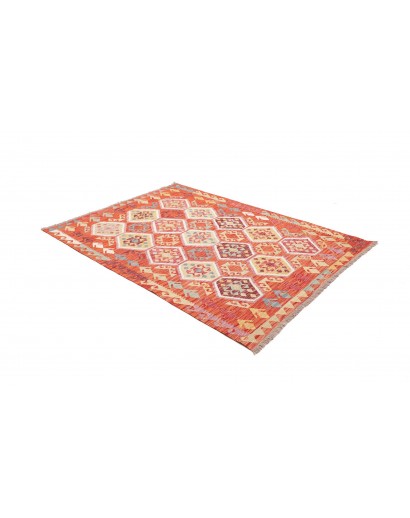 Tappeto Kilim Afghanistan arancione marrone 149x200
