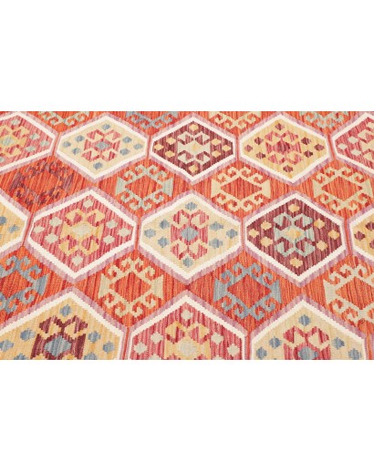 Tappeto Kilim Afghanistan arancione marrone 149x200