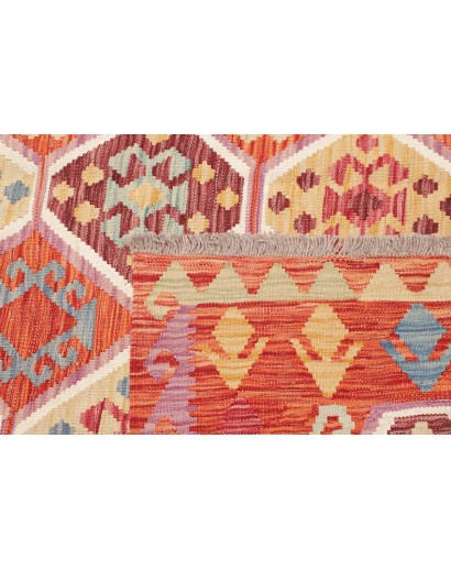 Tappeto Kilim Afghanistan arancione marrone 149x200