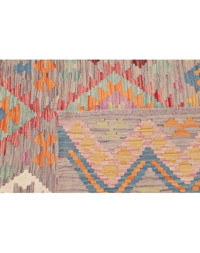 Tappeto Kilim Afghanistan marrone grigio 150x196