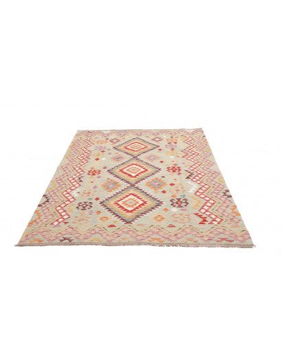 Tappeto Kilim Afghanistan beige marrone 144x199