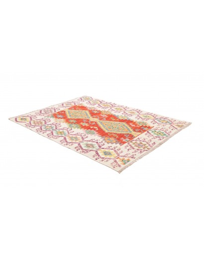 Tappeto Kilim Afghanistan bianco rosso 152x197