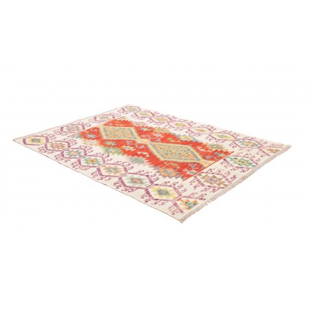 Tappeto Kilim Afghanistan bianco rosso 152x197
