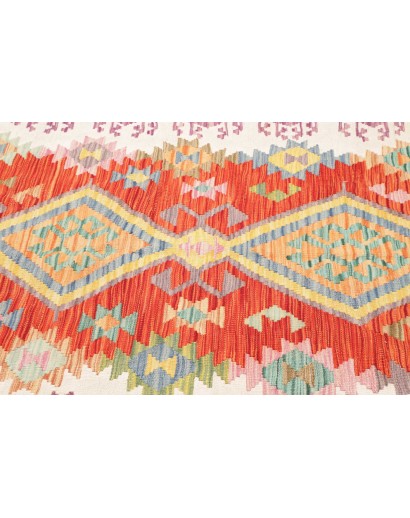 Tappeto Kilim Afghanistan bianco rosso 152x197
