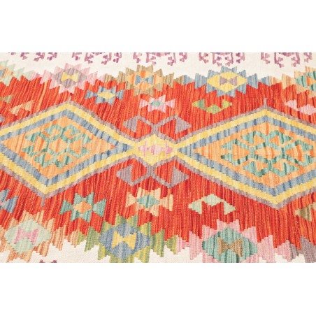 Tappeto Kilim Afghanistan bianco rosso 152x197