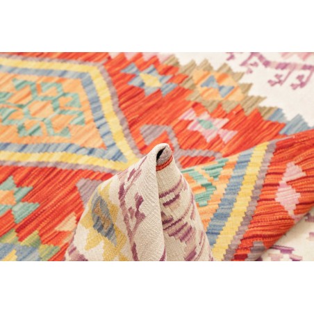 Tappeto Kilim Afghanistan bianco rosso 152x197