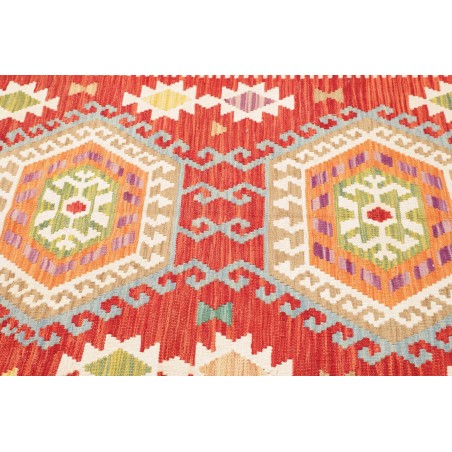 Tappeto Kilim Afghanistan bianco rosso 150x150