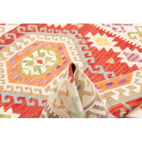 Tappeto Kilim Afghanistan bianco rosso 150x150