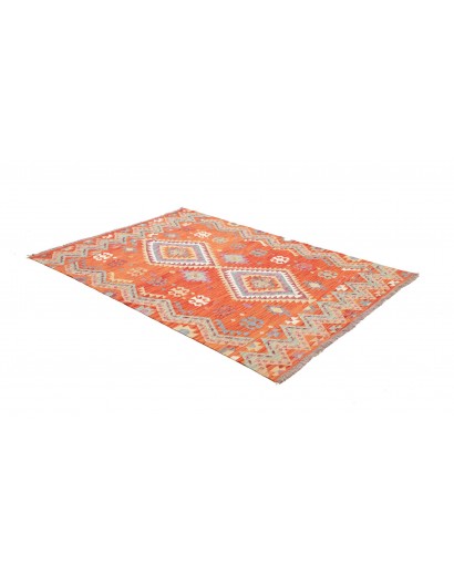 Tappeto Kilim Afghanistan arancione bianco 146x210