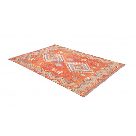 Tappeto Kilim Afghanistan arancione bianco 146x210
