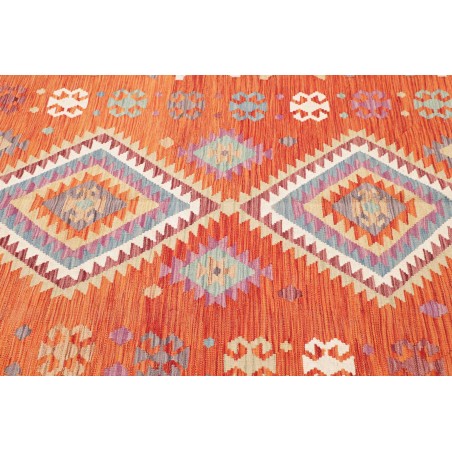 Tappeto Kilim Afghanistan arancione bianco 146x210