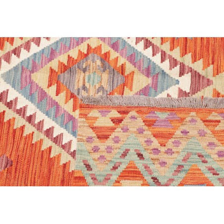 Tappeto Kilim Afghanistan arancione bianco 146x210