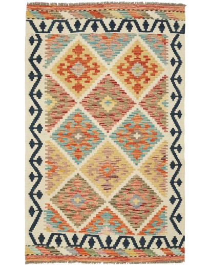 Tappeto Kilim Afghanistan marrone grigio 83x129