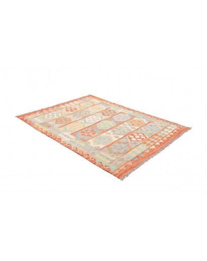 Tappeto Kilim Afghanistan bianco arancione 147x197
